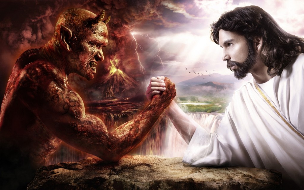 Devil-Arm-Fantasy-Art-Jesus-Christ-Chuck-Norris-Satan-Heaven-And-Hell